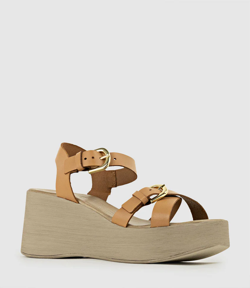 RYKER70 Sandal on Wedge in Taupe - Image 3