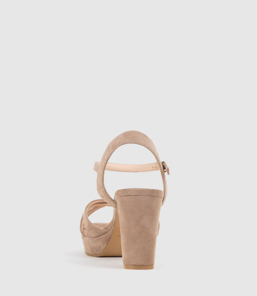 RYLIN80 Multistrap Platform Sandal in Nude Suede - Image 4