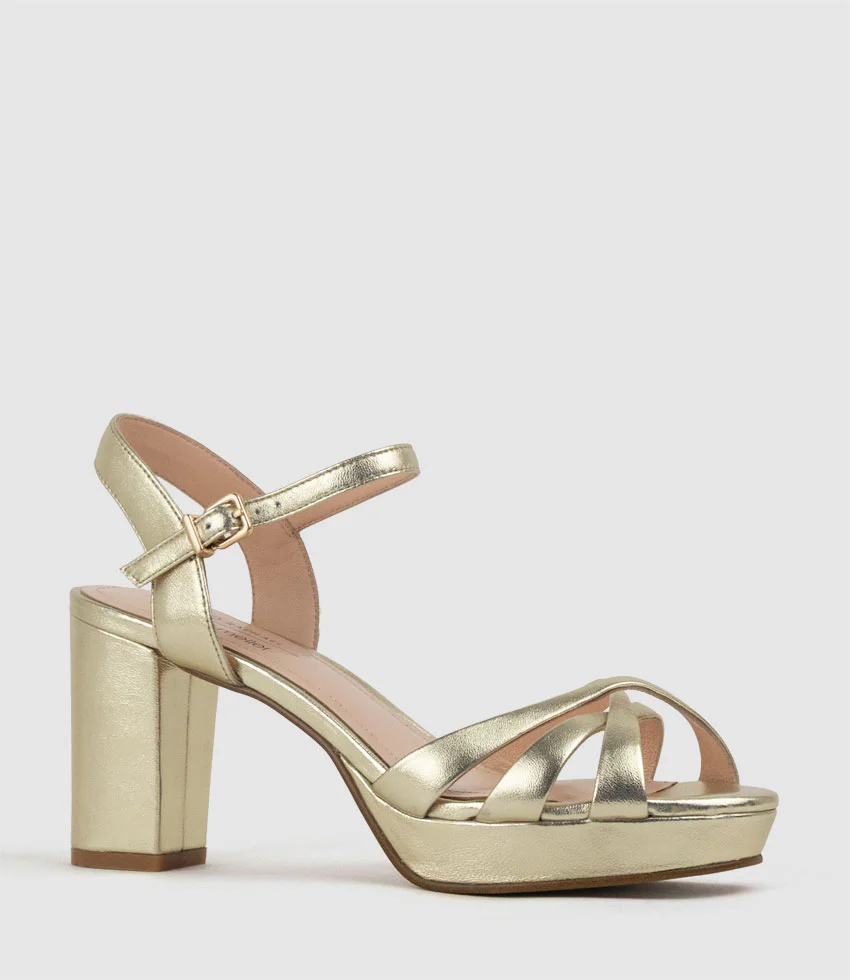 RYLIN80 Multistrap Platform Sandal in Pale Gold - Image 3
