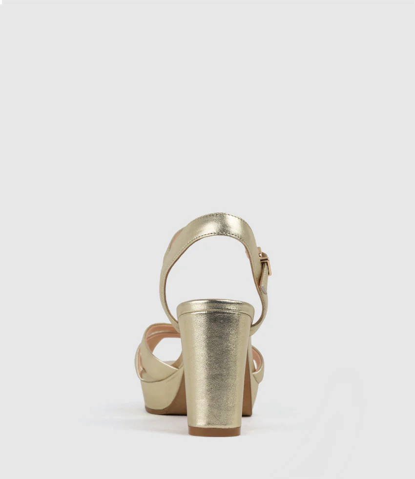RYLIN80 Multistrap Platform Sandal in Pale Gold - Image 4