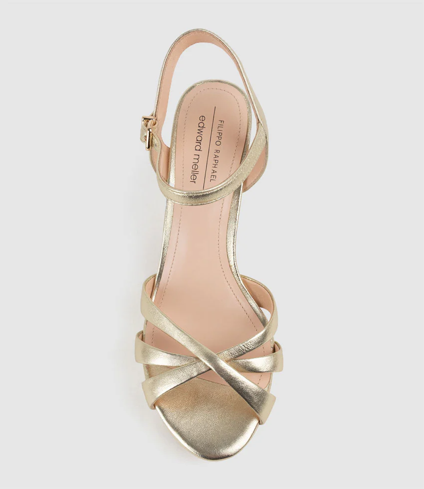 RYLIN80 Multistrap Platform Sandal in Pale Gold - Image 5