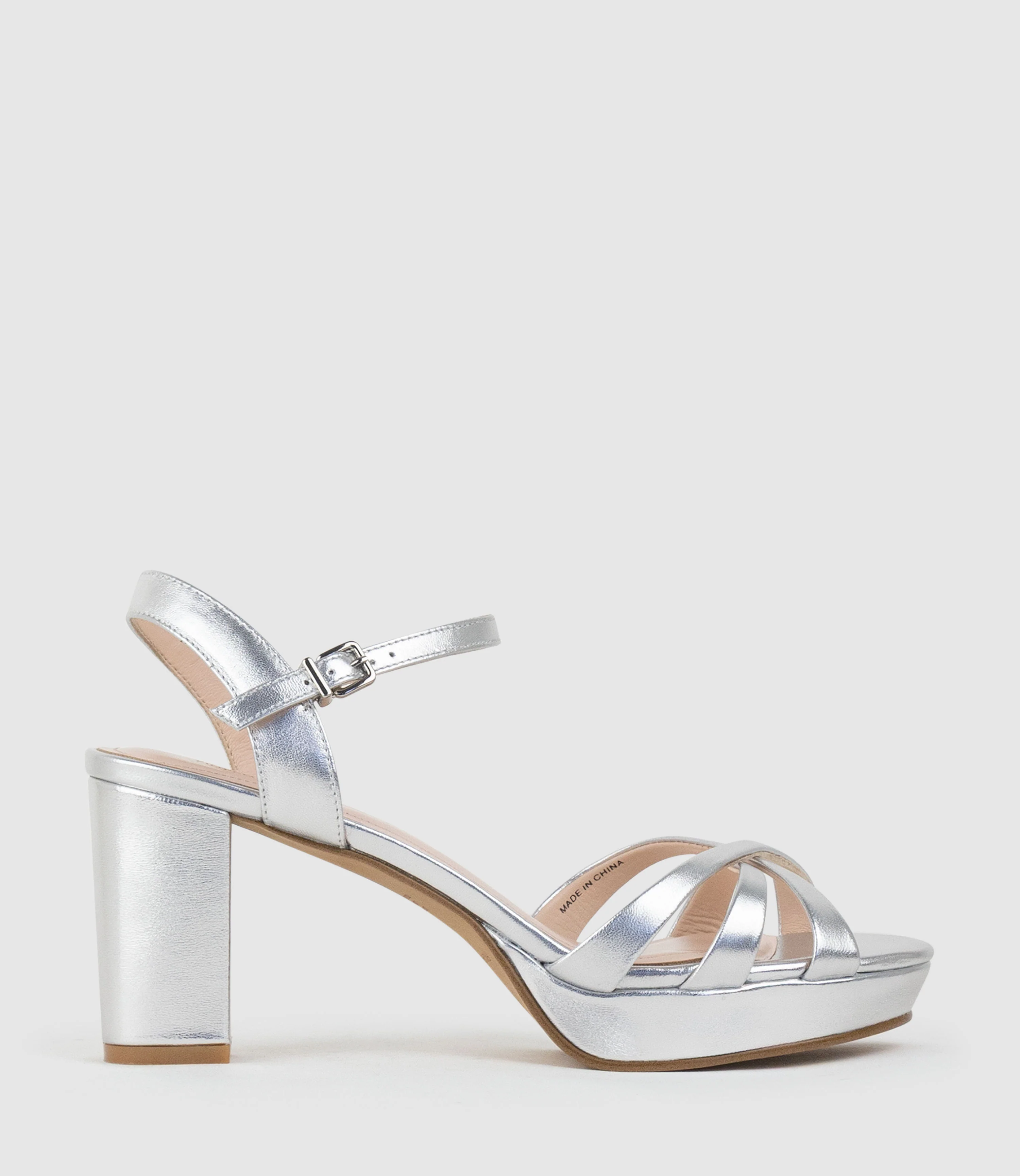 RYLIN80 Multistrap Platform Sandal in Silver