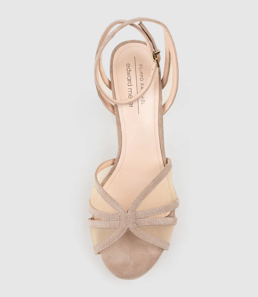 RYNNE100 Mesh Platform Sandal in Nude Suede - Image 5