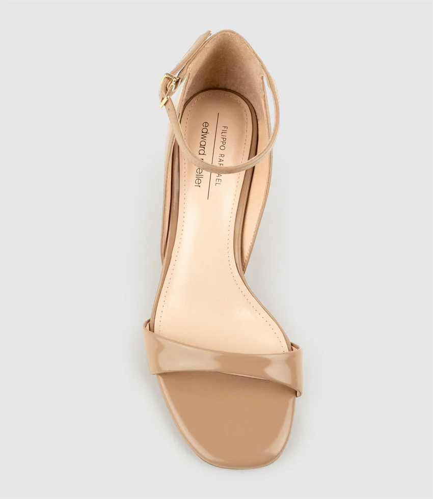 SAKURA75 Sandal on Wedge in Nude High Shine - Image 5