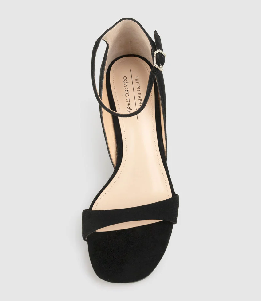 SAKURA75 Sandal on Wedge in Black Suede - Image 5