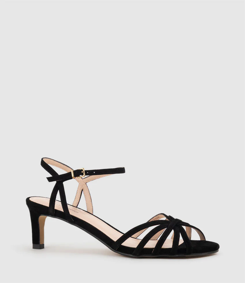 SALSA55 Strappy Sandal in Black Suede - Image 3