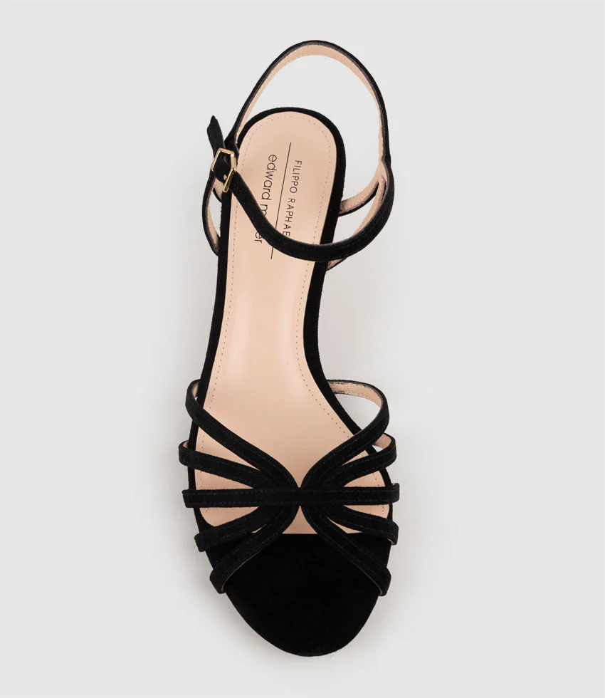 SALSA55 Strappy Sandal in Black Suede - Image 5