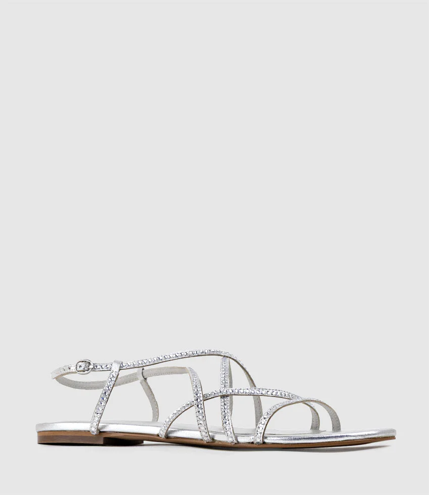 SAMILLE Strappy Crystal Sandal in Silver - Image 2