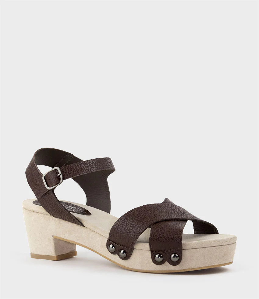 SAMSA65 Studded Sandal on Unit in Brown - Image 3
