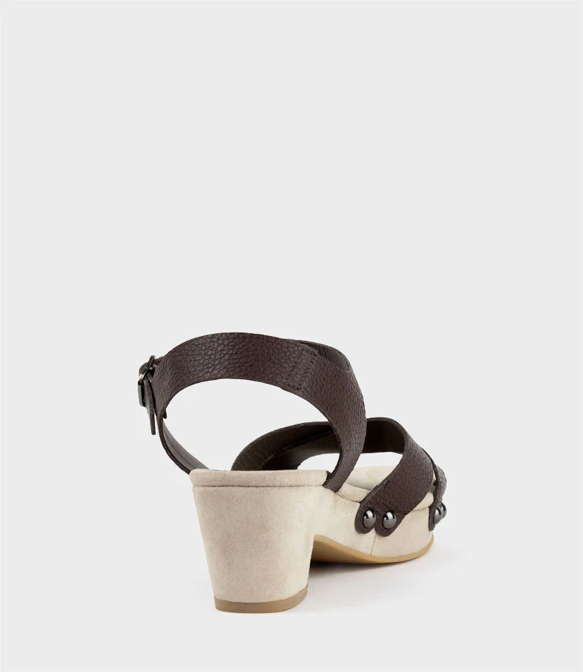 SAMSA65 Studded Sandal on Unit in Brown - Image 4