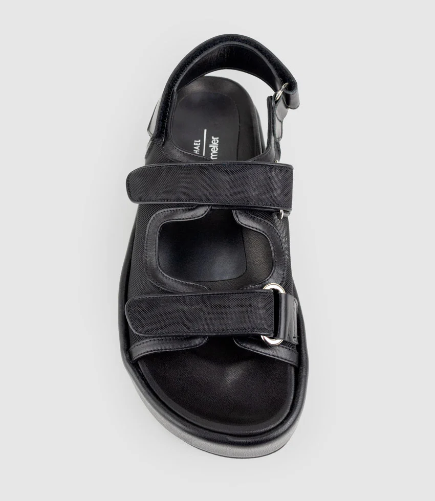 SASKIA Mesh Footbed Sandal in Black - Image 4