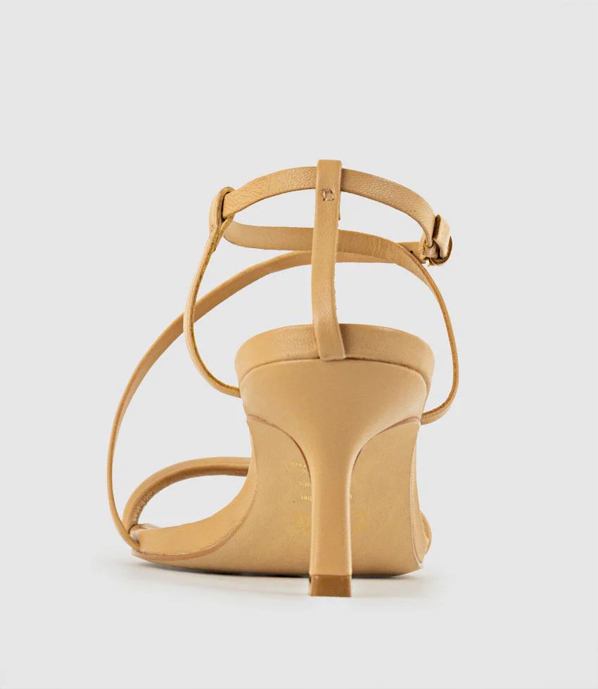 SELENA80 Strappy Sandal in Beige - Image 3