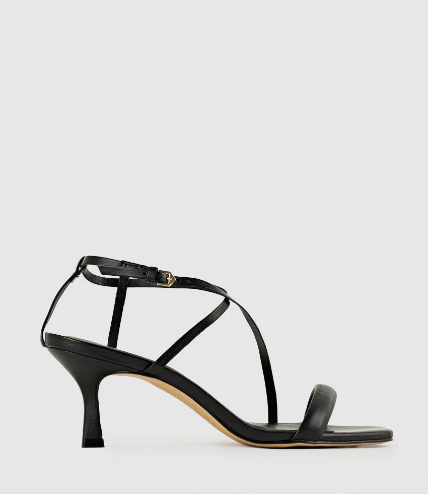 SELENA80 Strappy Sandal in Black