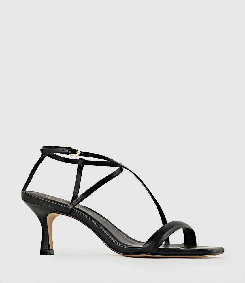 SELENA80 Strappy Sandal in Black - Image 2