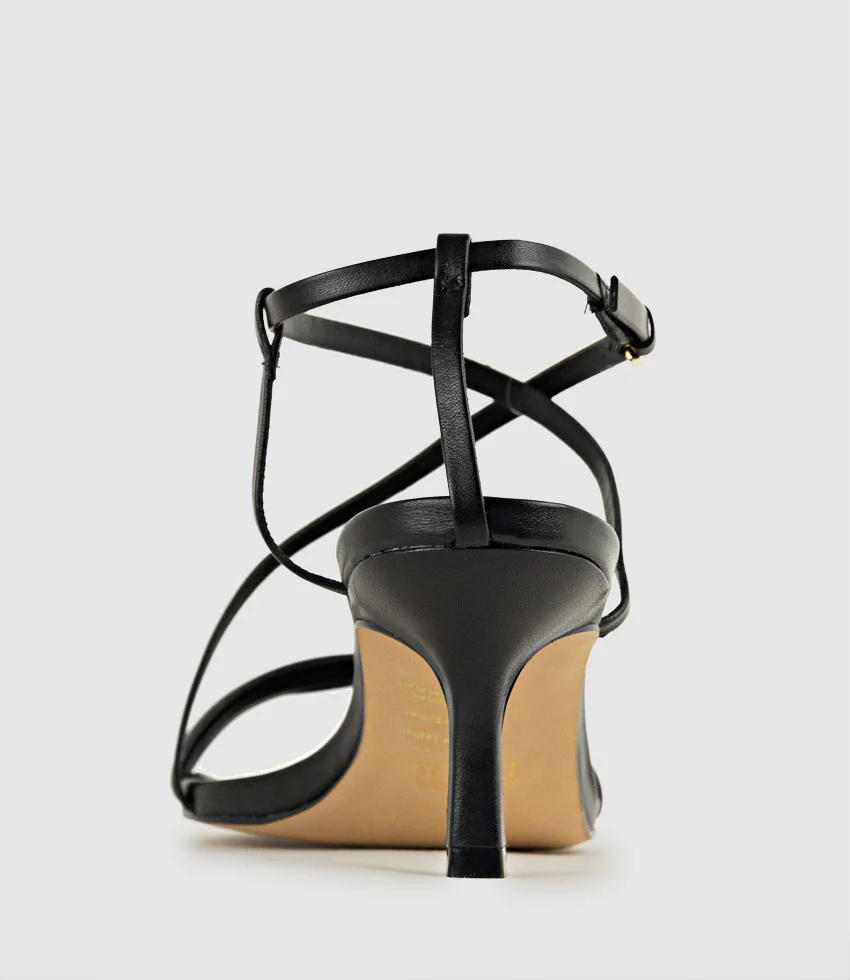 SELENA80 Strappy Sandal in Black - Image 3
