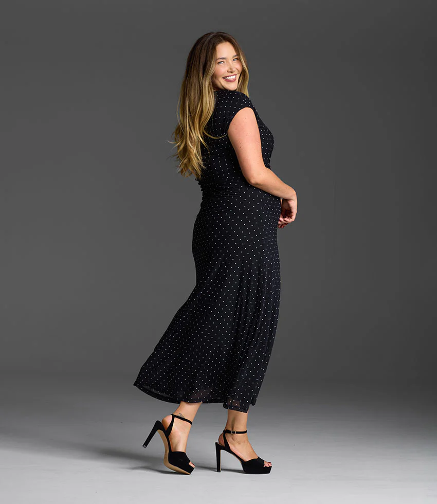 SELMA110 Open Toe Platform Sandal in Black Suede - Image 2