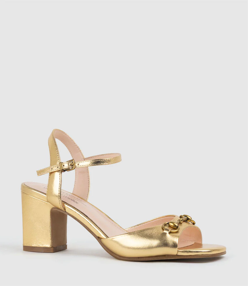 SETRA65 Sandal with Horsebit in Aged Gold - Image 2