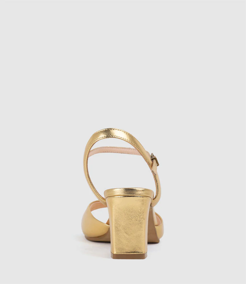 SETRA65 Sandal with Horsebit in Aged Gold - Image 3