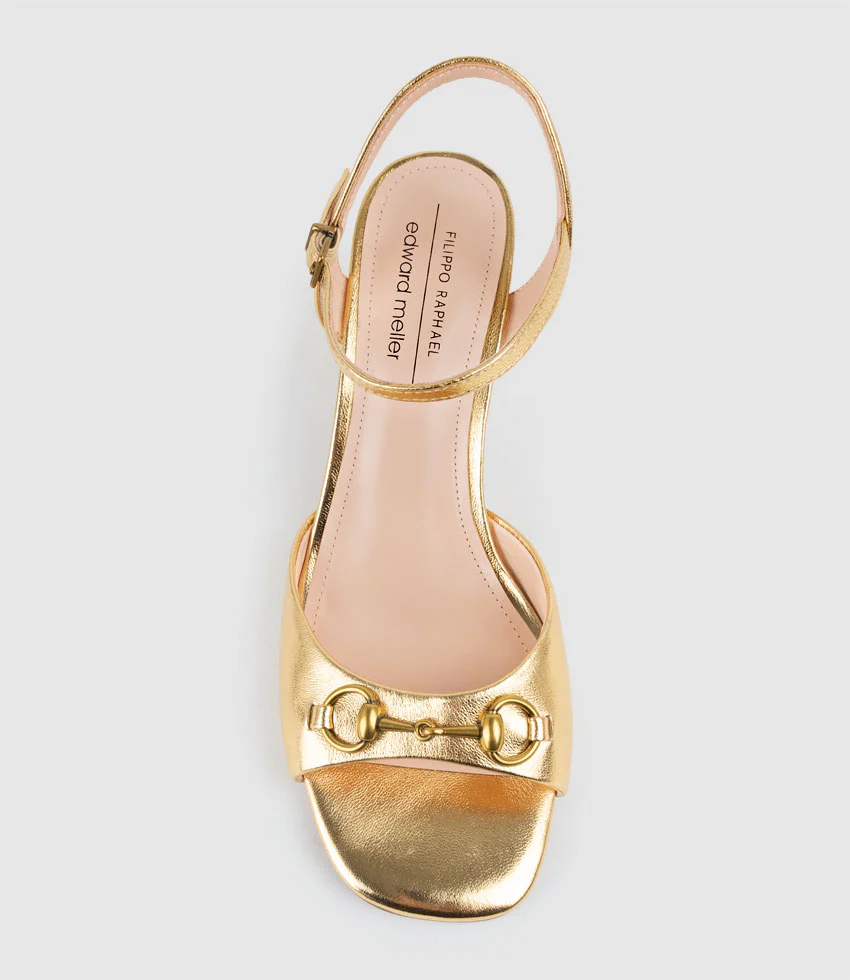 SETRA65 Sandal with Horsebit in Aged Gold - Image 4