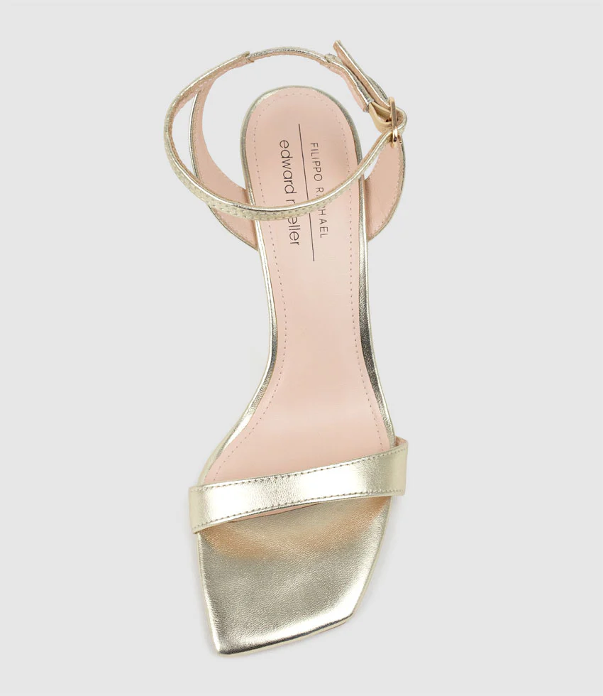 SHANIA90 Single Strap Sandal on Wedge in Pale Gold - Image 6