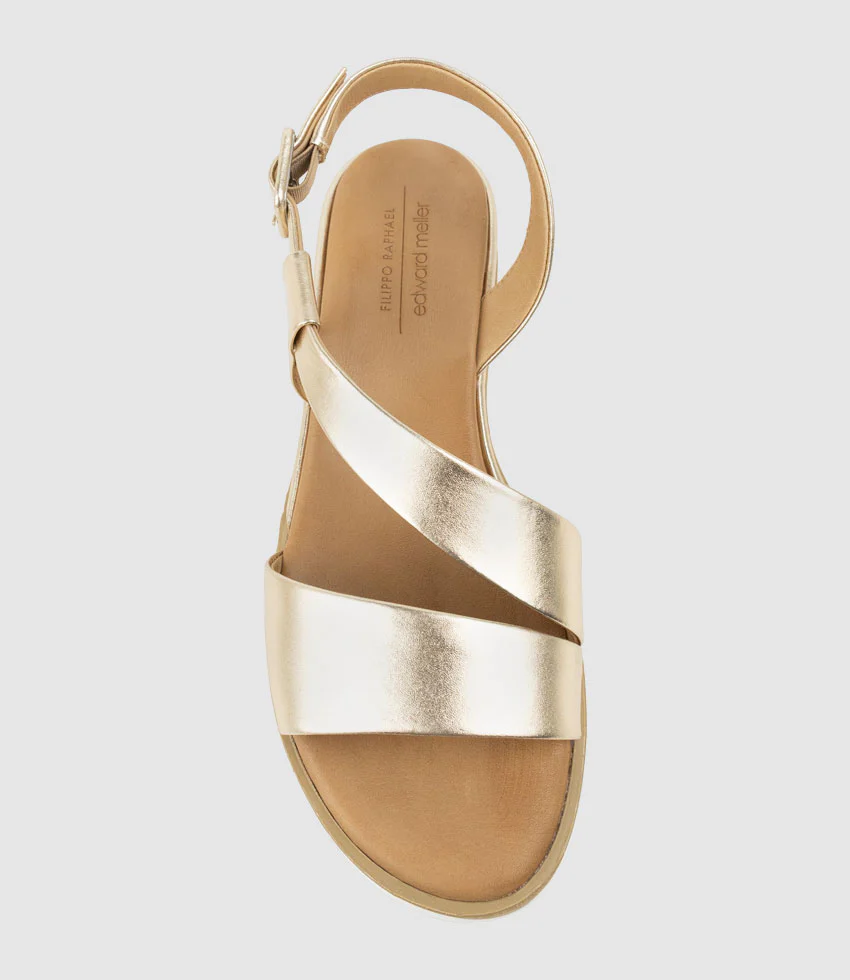 SHONA Asymmetrical Sandal on Unit in Gold - Image 4