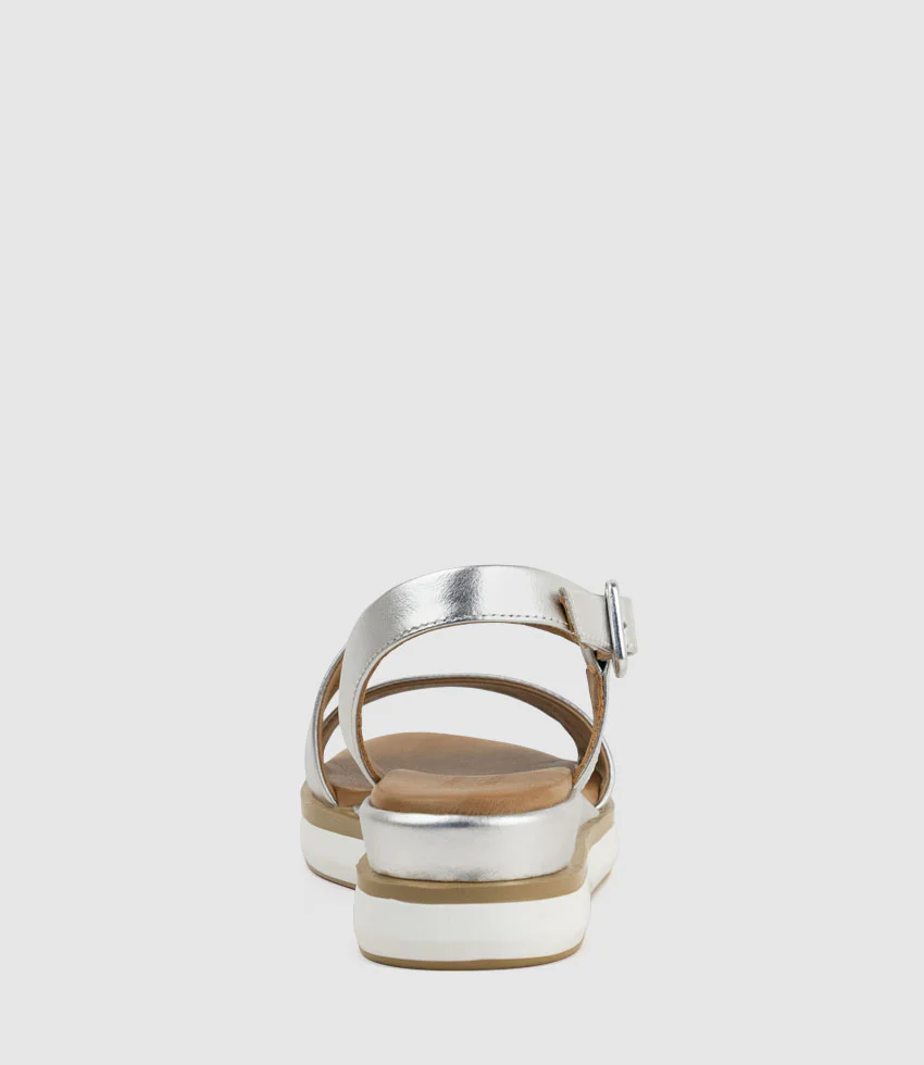 SHONA Asymmetrical Sandal on Unit in Silver - Image 4