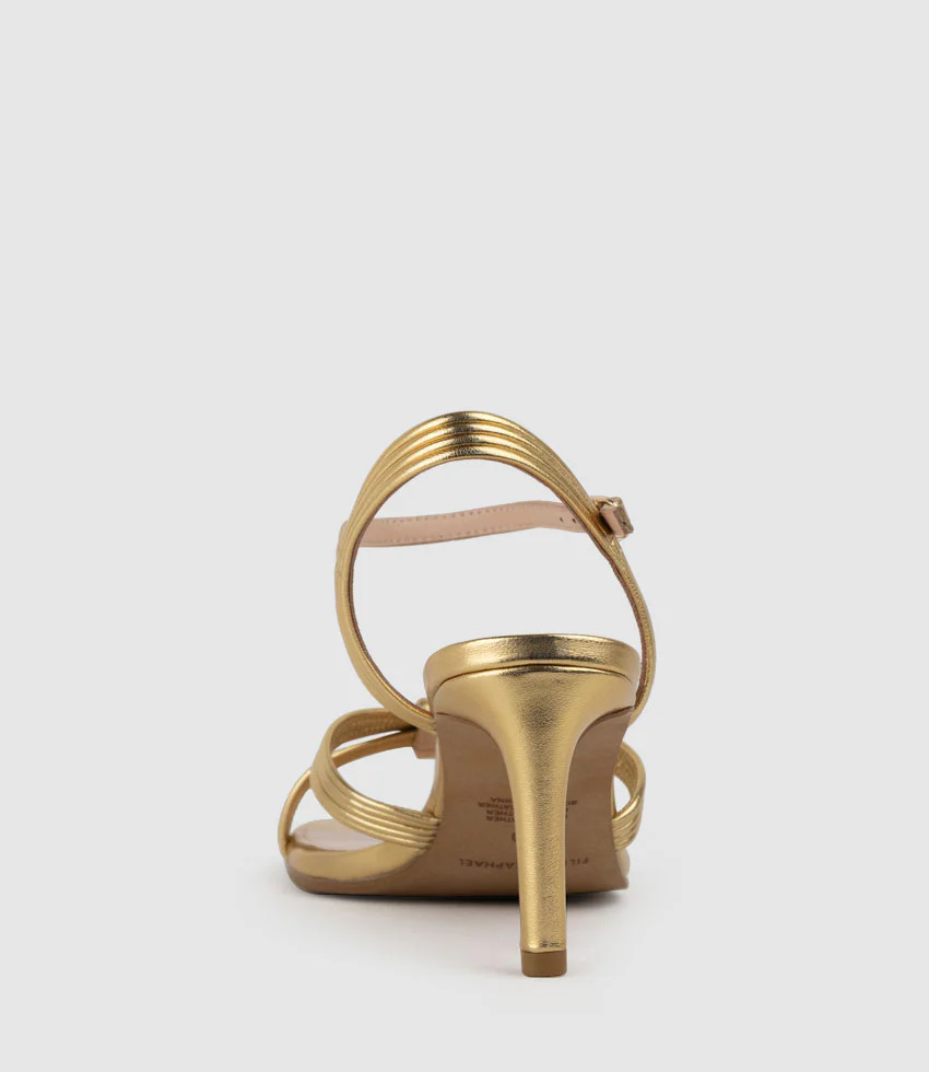 SIARA75 Gathered Knot Sandal in Aged Gold - Image 3