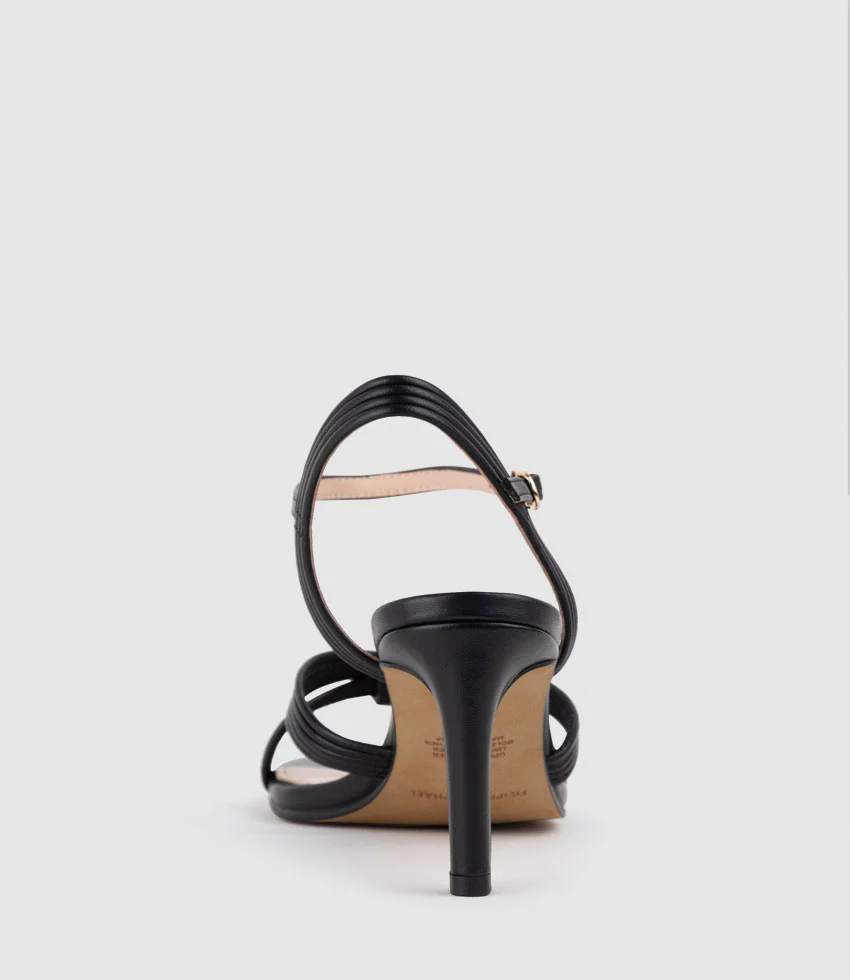 SIARA75 Gathered Knot Sandal in Black - Image 3