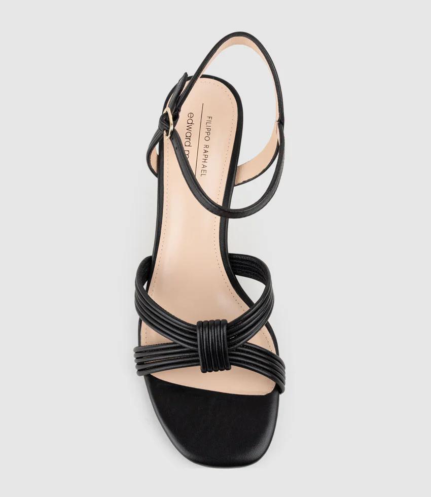 SIARA75 Gathered Knot Sandal in Black - Image 4