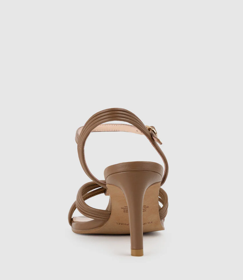 SIARA75 Gathered Knot Sandal in Tan - Image 4
