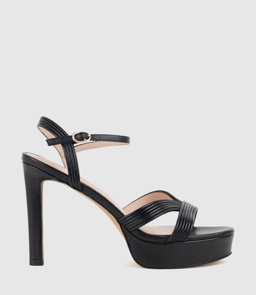 SIERRA110 Tubed V Front Platform Sandal in Black