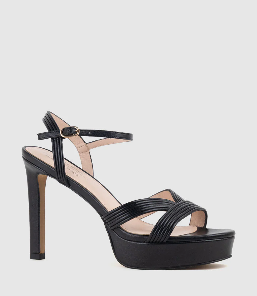 SIERRA110 Tubed V Front Platform Sandal in Black - Image 3