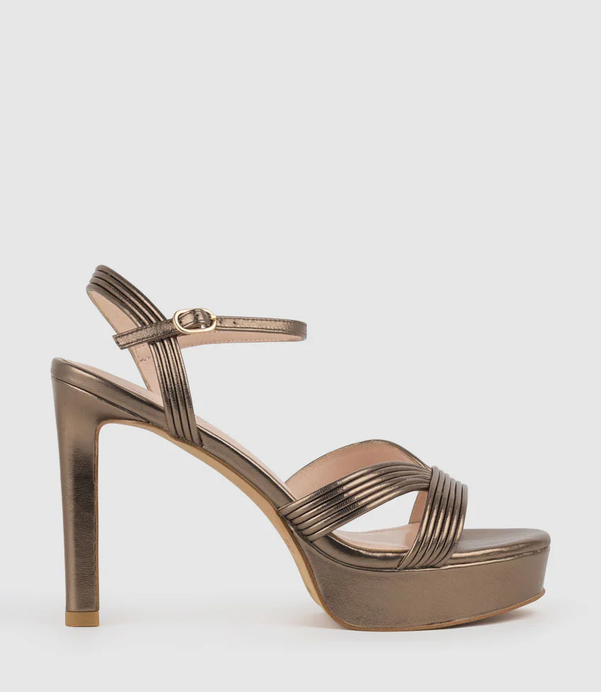 SIERRA110 Tubed V Front Platform Sandal in Bronze