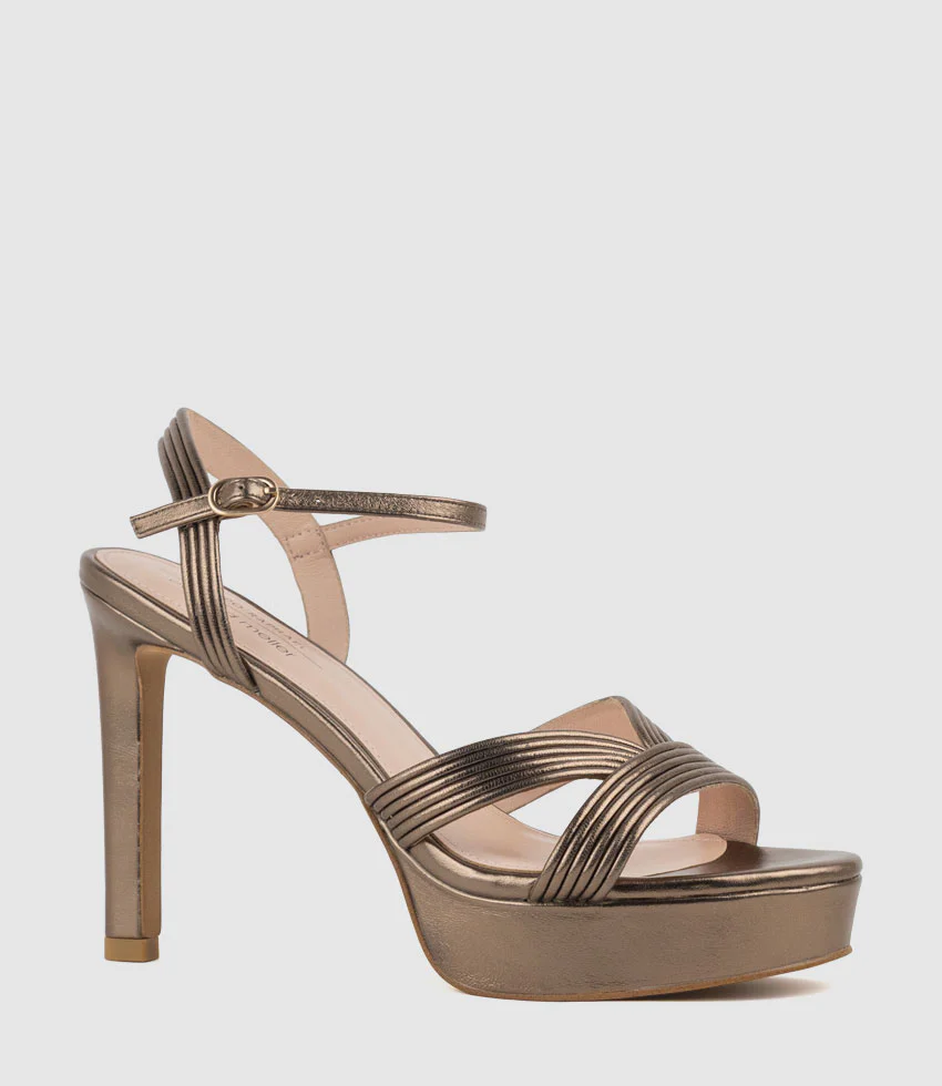 SIERRA110 Tubed V Front Platform Sandal in Bronze - Image 2
