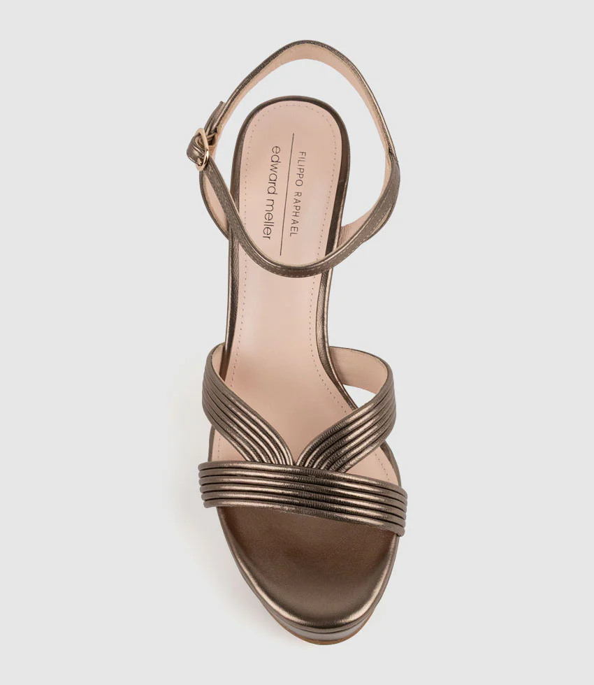 SIERRA110 Tubed V Front Platform Sandal in Bronze - Image 4