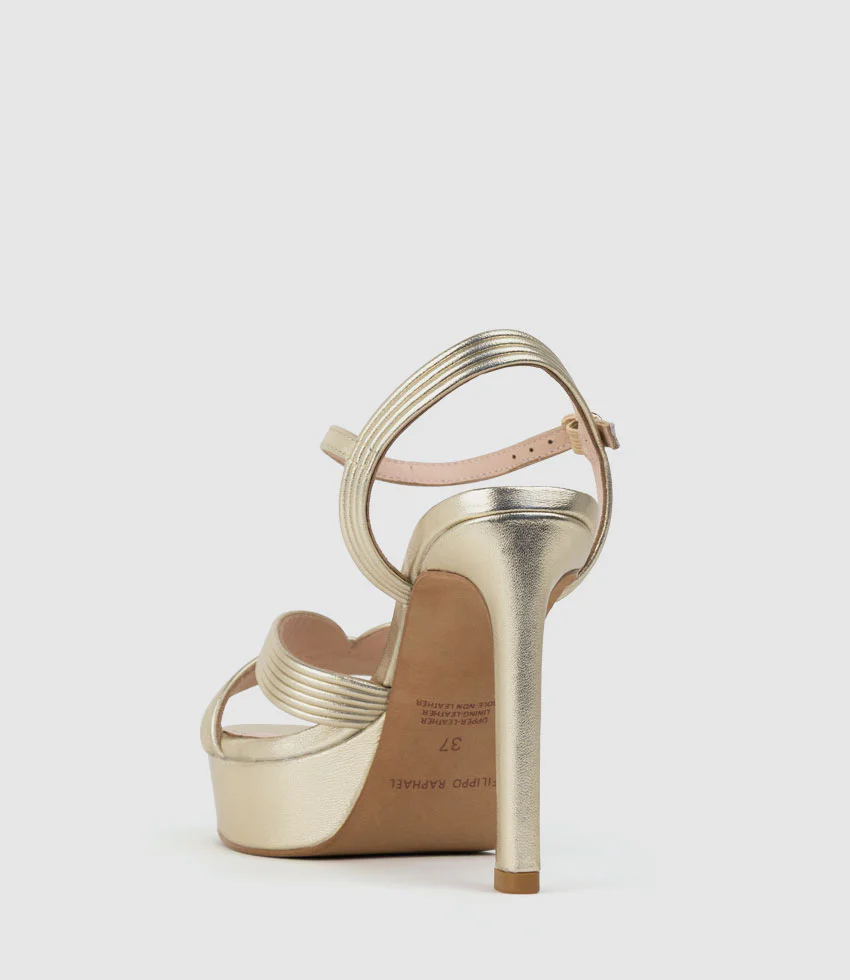SIERRA110 Tubed V Front Platform Sandal in Palegold - Image 4