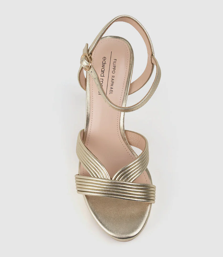 SIERRA110 Tubed V Front Platform Sandal in Palegold - Image 5