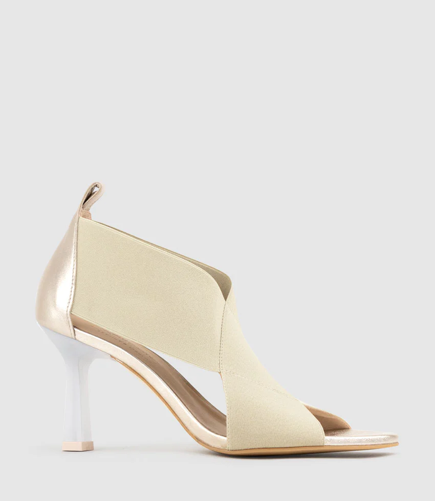 SKYLAR75 Elastic Crossover Sandal in Rosegold - Image 2