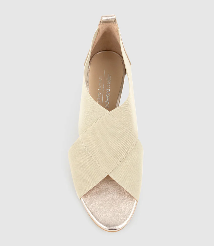 SKYLAR75 Elastic Crossover Sandal in Rosegold - Image 4