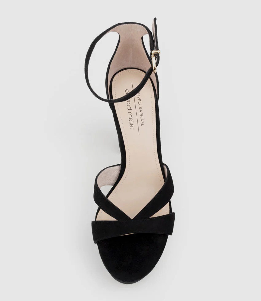 SLOANE110 Platform Sandal in Black Suede - Image 4