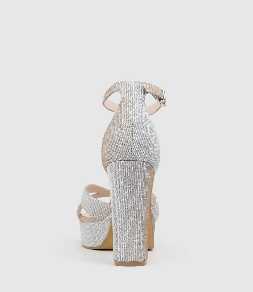 SLOANE110 Platform Sandal in Silver Ritz - Image 3
