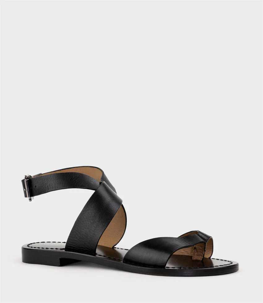 SOLINDA Ankle Wrap Sandal in Black - Image 2