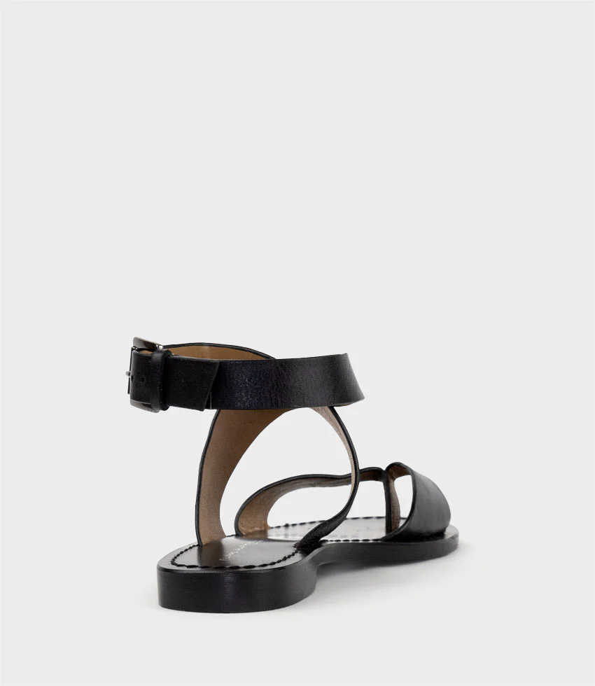SOLINDA Ankle Wrap Sandal in Black - Image 3