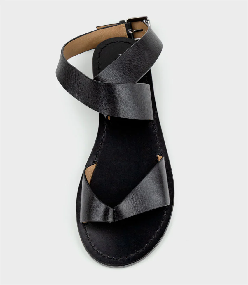 SOLINDA Ankle Wrap Sandal in Black - Image 4