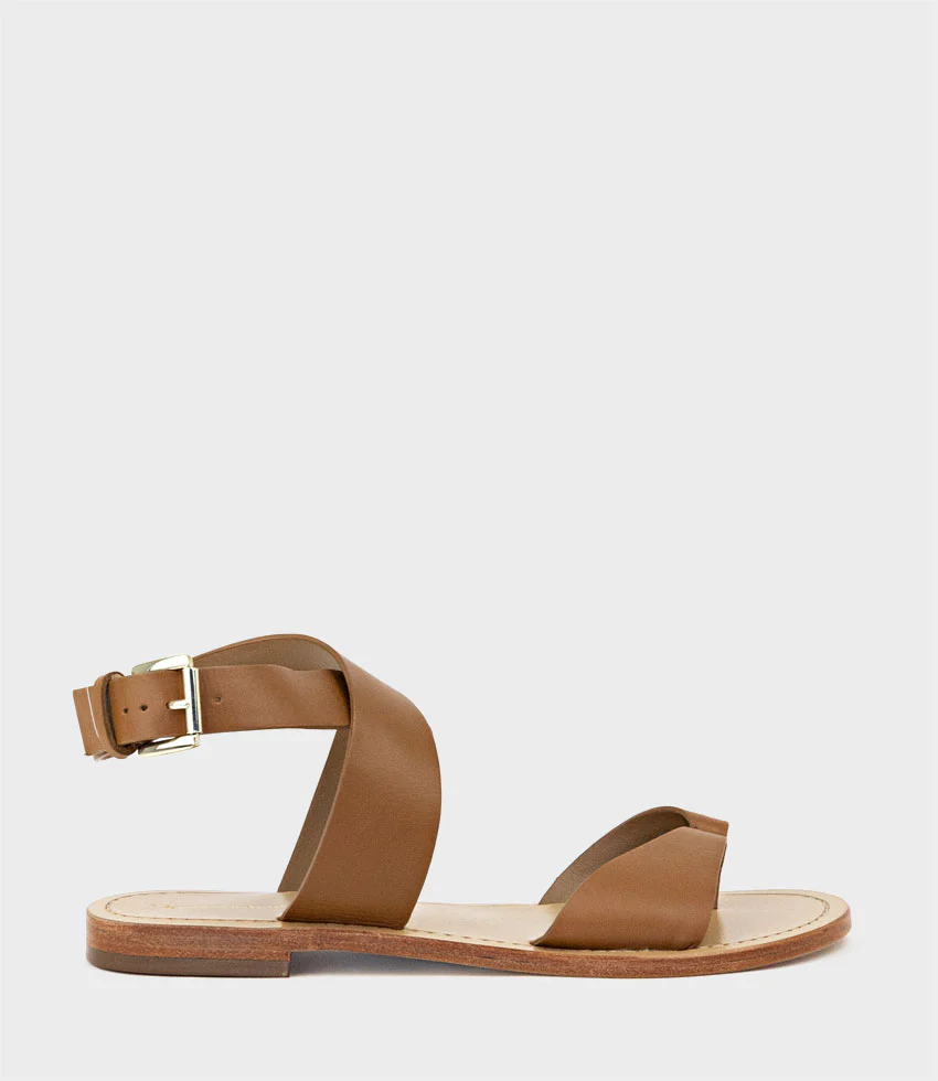SOLINDA Ankle Wrap Sandal in Tan