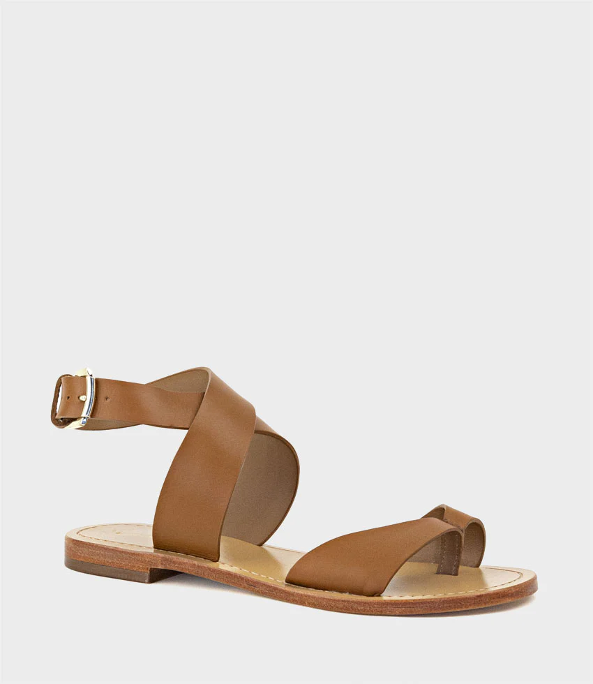 SOLINDA Ankle Wrap Sandal in Tan - Image 2