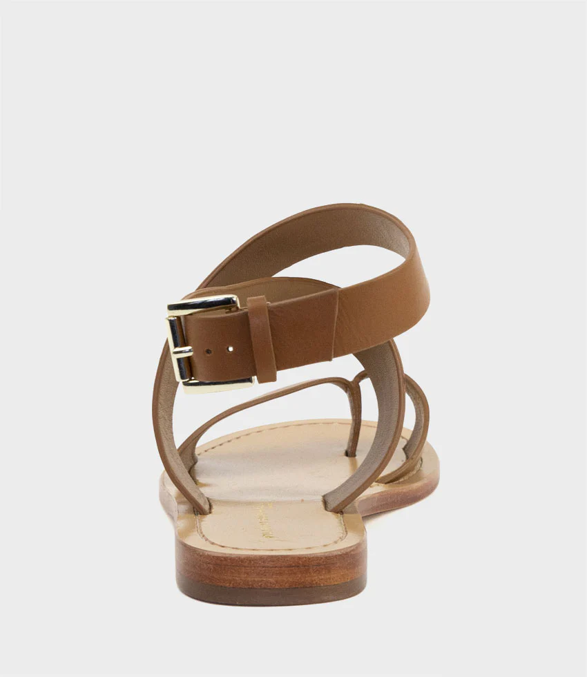 SOLINDA Ankle Wrap Sandal in Tan - Image 3