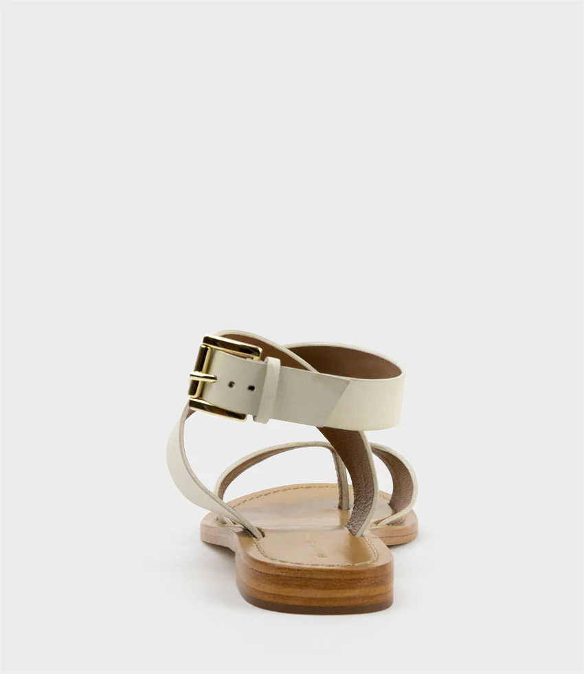 SOLINDA Ankle Wrap Sandal in White - Image 3