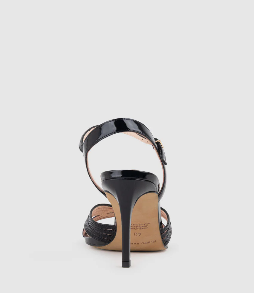 SONAS85 Strappy Sandal in Black Patent - Image 4