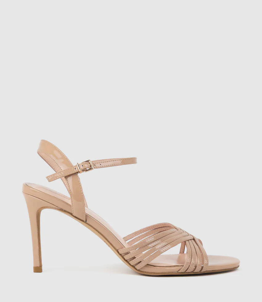 SONAS85 Strappy Sandal in Nude Patent